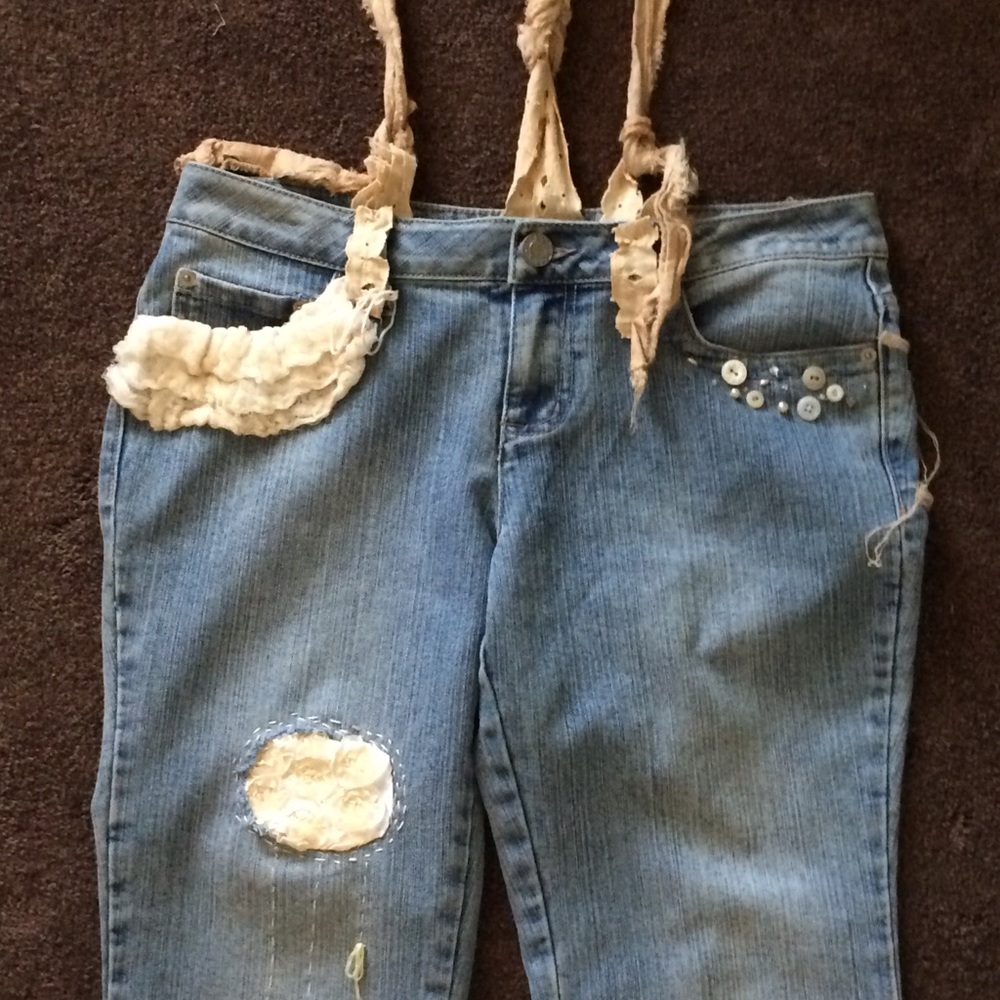 Artist upcycled jeans
